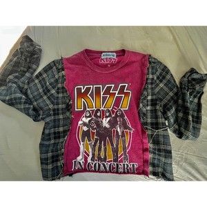Urbnvtg KISS Upcycled Flannel Top